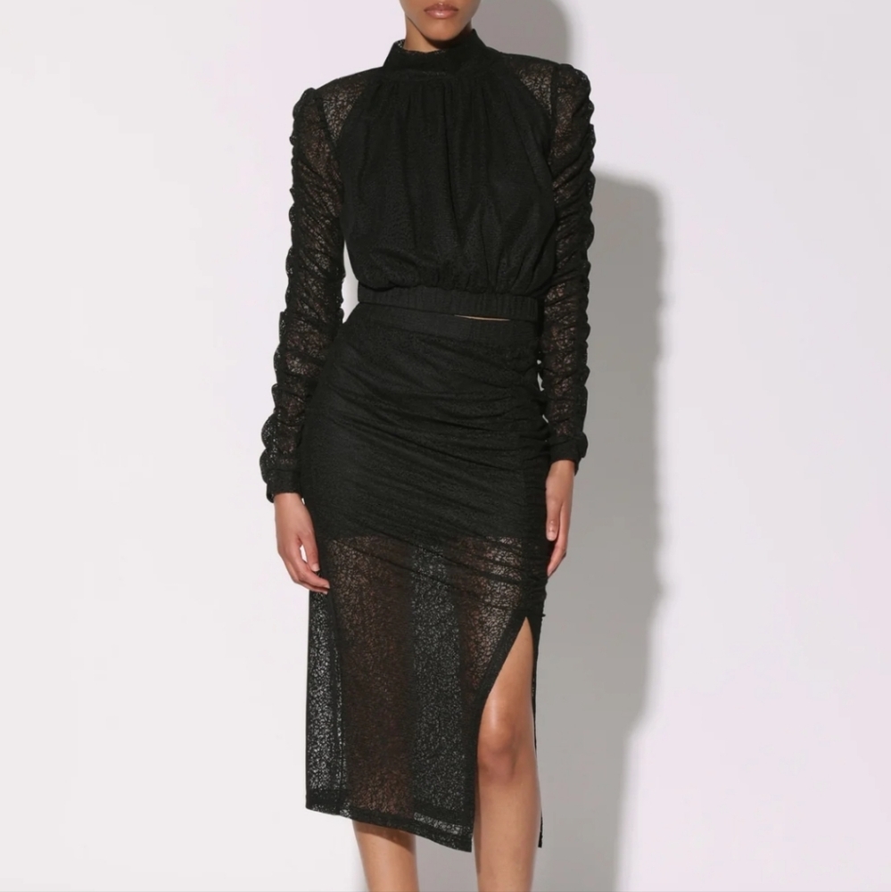Walter Baker Stephana Ruched‎ Midi Skirt Sz Medium